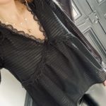 Blouse noire manches longues